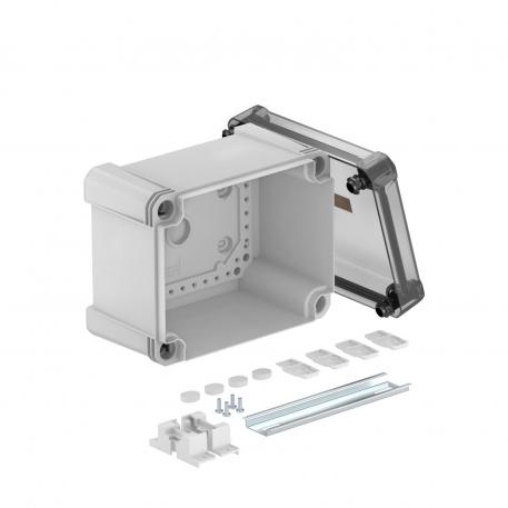 Prázdná krabice X 10 s přístrojovou lištou 177x137x110 |  | IP67 | sivá / priehľadná