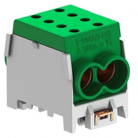 Odbočovací svorkovnice hlavního vedení, 1pól. Skrutky | sivá / zelená