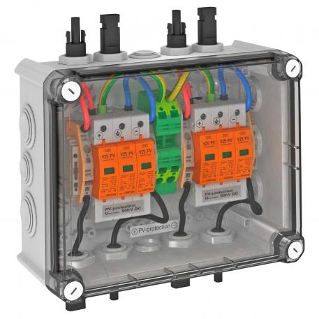 Systémové řešení pro fotovoltaiku typu 1 + 2 s konektorem MC4 pro střídače s dvěma MPP trackery, 900 V DC