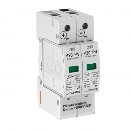 Svodič přepětí pro FV, V20, 2pól., 1 000 V DC 2 | IP20