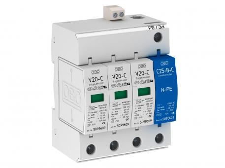 Svodič přepětí 1-pólový + NPE s dálkovou signalizací 280 V