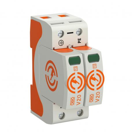 Svodič přepětí V20, 2 pólový, 550 V 2 | 550 | IP20