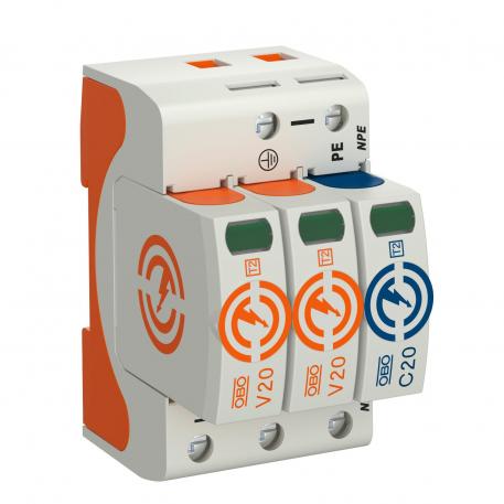 Svodič přepětí V20, 2 pólový + NPE 280 V 2+N/PE | 280 | IP20