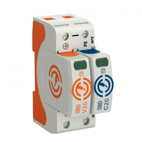 Svodič přepětí V20, 1 pólový + NPE 320 V 1+N/PE | 320 | IP20