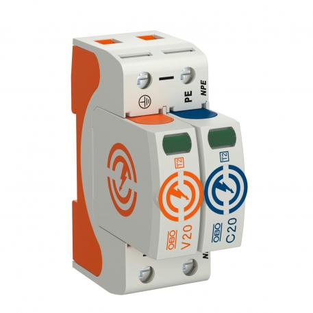 Svodič přepětí V20, 1 pólový + NPE 385 V 1+N/PE | 385 | IP20
