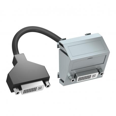 Přípojka DVI-I, 1 modul, šikmý vývod, s připojovacím kabelem  |  | Ostatné | hliník lakovaný