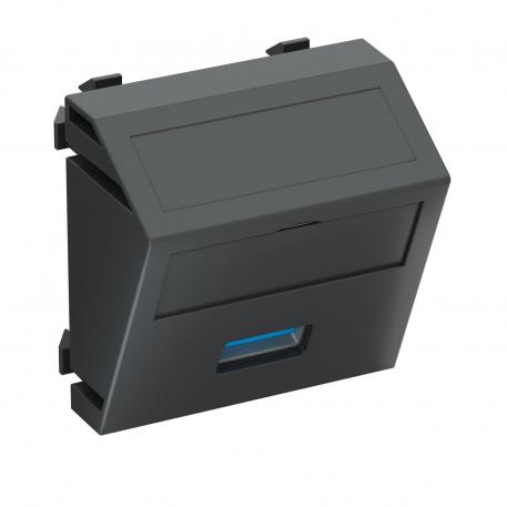 Přípojka USB 2.0/3.0, 1 modul, šikmý vývod, šroubové připojení šikmý |  | USB | čiernosivá; RAL 7021