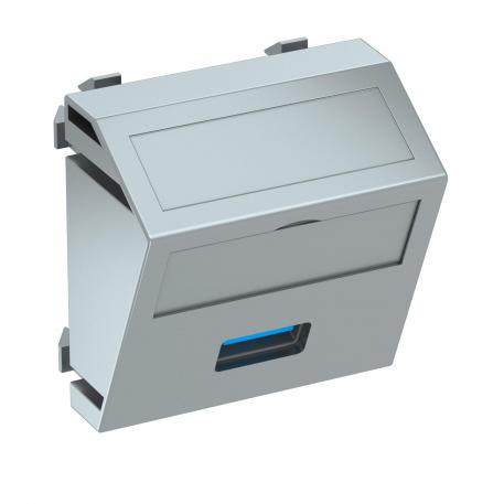 Přípojka USB 2.0/3.0, 1 modul, šikmý vývod, šroubové připojení  |  | USB | hliník lakovaný