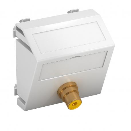 Přípojka cinch pro video, 1 modul, šikmý vývod, pájecí přívod