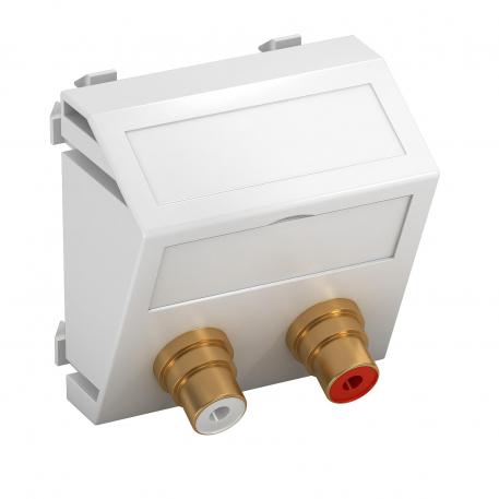 Přípojka cinch pro audio, 1 modul, šikmý vývod, pájecí přívod