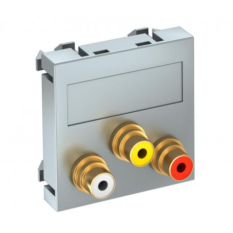 Přípojka cinch pro audio/video, 1 modul, rovný vývod, jako konektor 1:1, hliníkový lak  |  | Cinch | hliník lakovaný