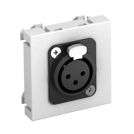 Přípojka XLR, 1 modul, rovný vývod, 3pól. zásuvka, pájecí přívod