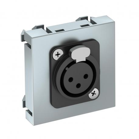 Přípojka XLR, 1 modul, rovný vývod, třípól. zdířka, pájecí přívod, hliníkový lak  |  | XLR | hliník lakovaný