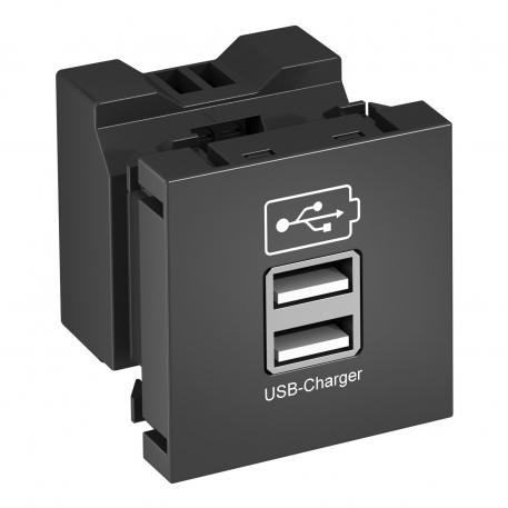Nabíječka USB čiernosivá; RAL 7021