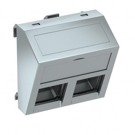 Nosič datové techniky, 1 modul, šikmý vývod, typ C, bez protiprachového šoupátka nie | hliník lakovaný