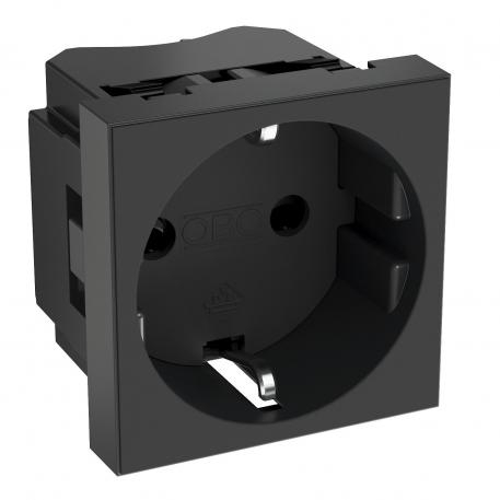 0° socket, protective contact, single 1 | Jednoduchá, 0° | čiernosivá; RAL 7021