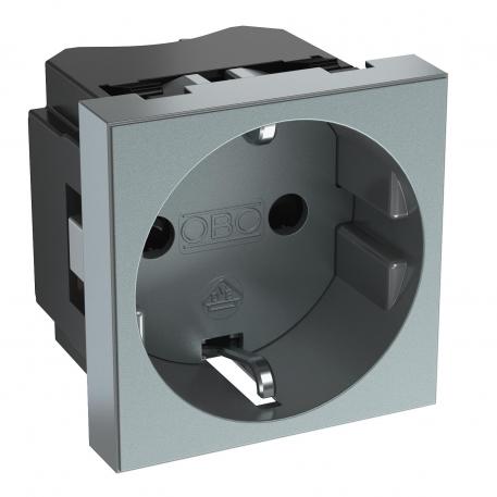 0° socket, protective contact, single 1 | Jednoduchá, 0° | hliník lakovaný