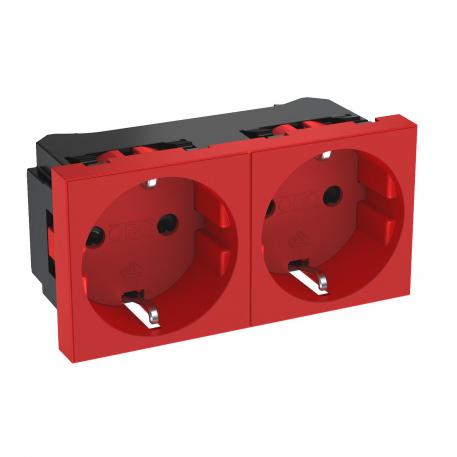 0° socket, protective contact, double 2 | Dvojitá, 0° | signálna červená; RAL 3001