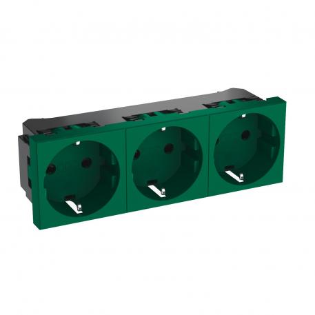 0° socket, protective contact, triple 3 | Trojitá, 0° | mätovo zelená; RAL 6029
