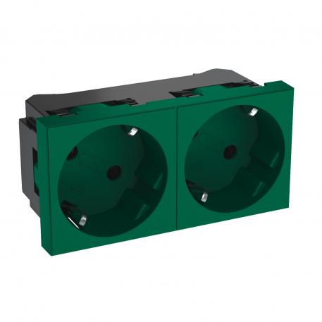 33° socket, protective contact, double 2 | Dvojnásobná, 33° | mätovo zelená; RAL 6029