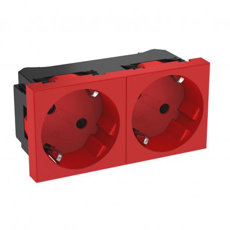 33° socket, protective contact, double 2 | Dvojnásobná, 33° | signálna červená; RAL 3001