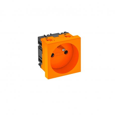 Zásuvka 0°, se zemnicím kolíkem, jednoduchá 1 | Jednoduchá, 0° | čisto oranžová; RAL 2004