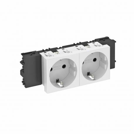 Zásuvka 0°, Connect 45, ochranný kontakt, dvojnásobná