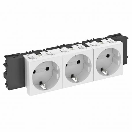 Zásuvka 0°, Connect 45, ochranný kontakt, trojnásobná