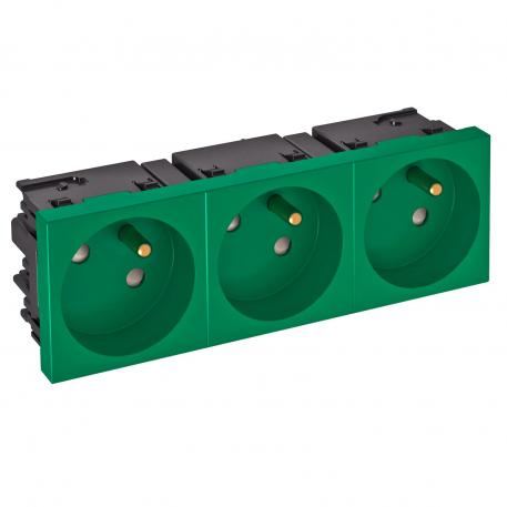 Zásuvka 33°, Connect 45, se zemnicím kolíkem, trojnásobná, mátově zelená 3 | Trojnásobná, 33° | mätovo zelená; RAL 6029