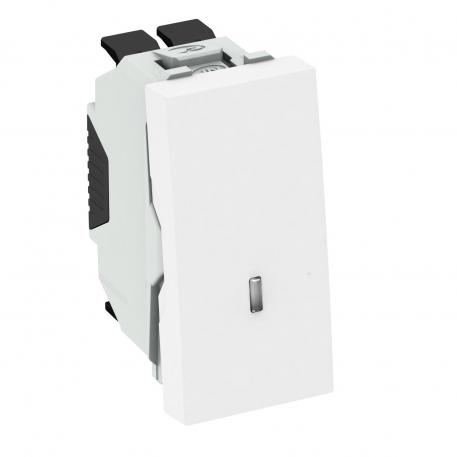Střídavý přepínač, možnost osvětlení pomocí prvku LED, 1/2 modul