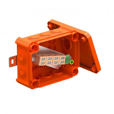 FireBox T100 s násuvnými tesneniami, dvojité svorky 136x102x57 | 10 | IP66 | oranžová; RAL 2003