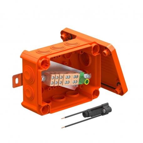 FireBox s násuvnými tesneniami, 1 držiak poistky 136x102x57 | 10 | IP66 | oranžová; RAL 2003